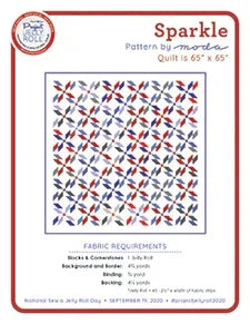 Moda Fabrics Sparkle quilt pattern with multicolor triangle design, 65 in square instructions