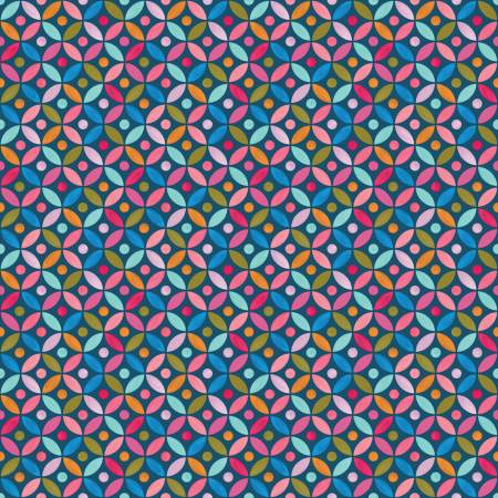 Poppies and Plumes Circles Oxford C14295R-OXFORD by Lila Tueller for Riley Blake Sold by the Half Yard