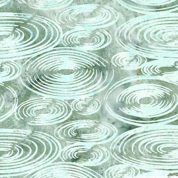 Batik yardage fabric with mint and white swirling ripple pattern