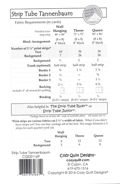 Strip Tube Tannenbaum by Cozy Quilt Designs ~ A Strip Club Pattern for 2 1/2" Strips