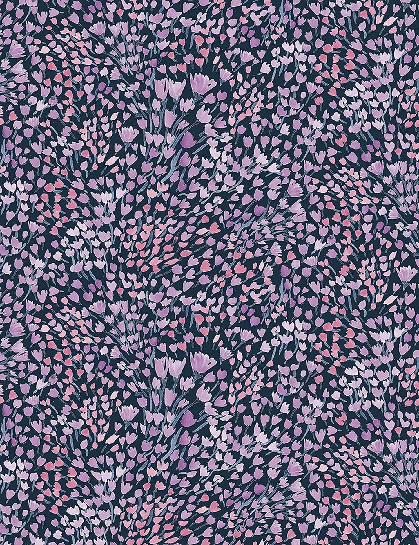 Last chance one yard cut Ditsy Unicorn Forest Florals Navy from Timeless Treasures Sold by the Half Yard