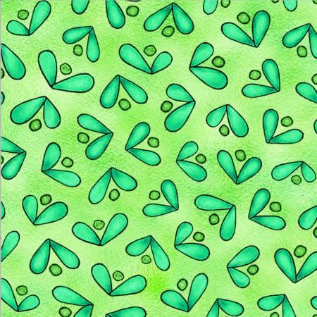 Green leaf dot fabric pattern