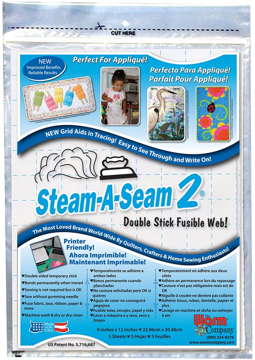 Lite Steam a Seam 2 9" x 12" Packet of 5 Sheets 5417WNN