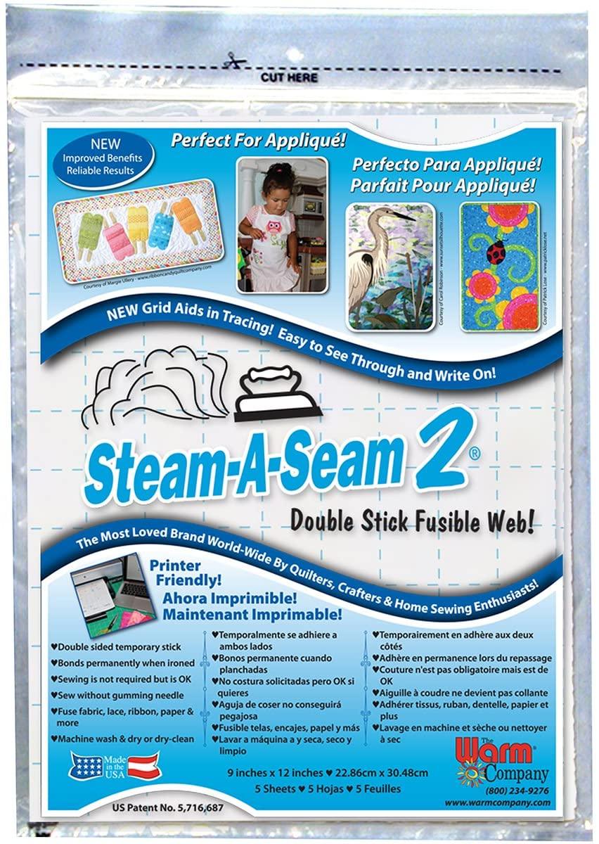 Fusible adhesive craft sheets packet, 9 in x 12 in, 5 sheets