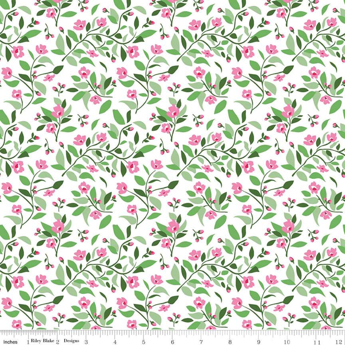 Fleur Vines Green from Riley Blake Sold by the Half Yard
