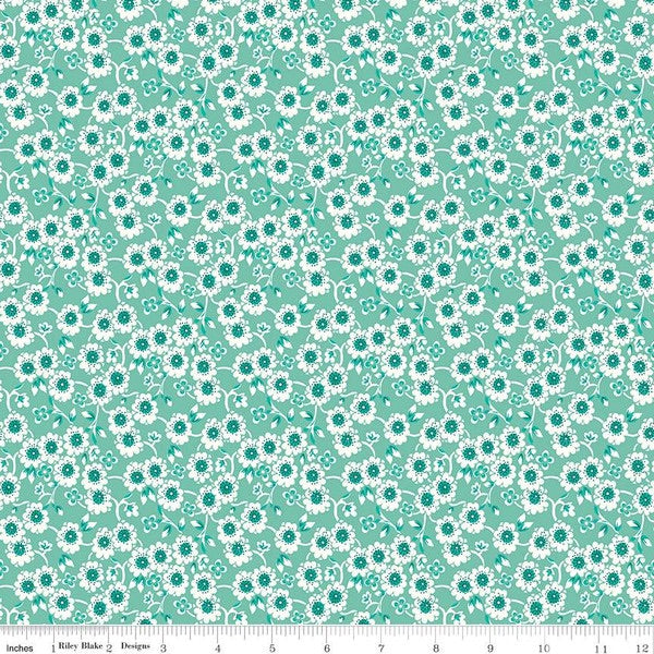 Flea Market Teapot Seaglass from Riley Blake Sold by the Half Yard