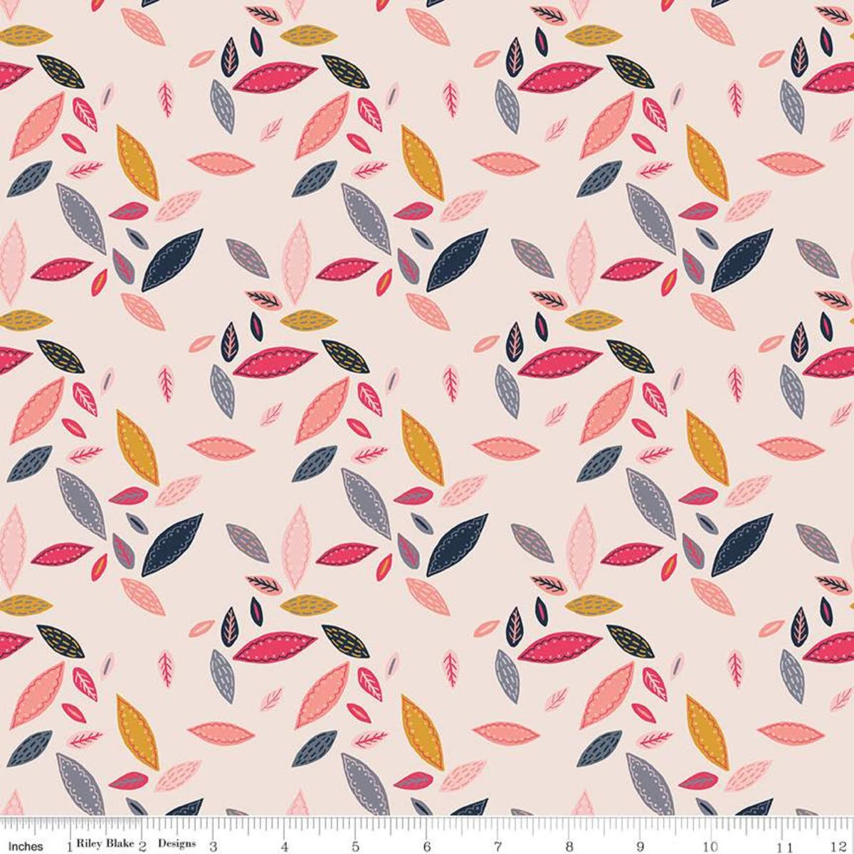 Golden Astor Leaves Cream from Riley Blake Sold by the Half Yard