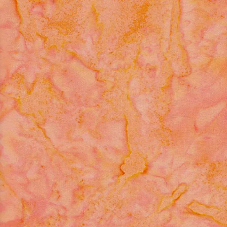 Island Batik batik fabric, marmalade orange marbled pattern