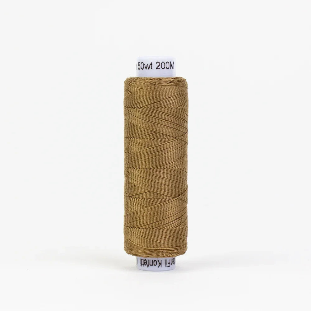Brown sewing thread spool, 50 wt, 200 m