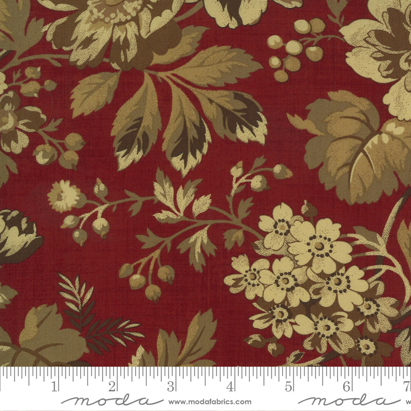 34" remnant Marias Sky Turkey Red (Nantucket Beauty from Moda Fabrics Floral) Sold by the Half Yard