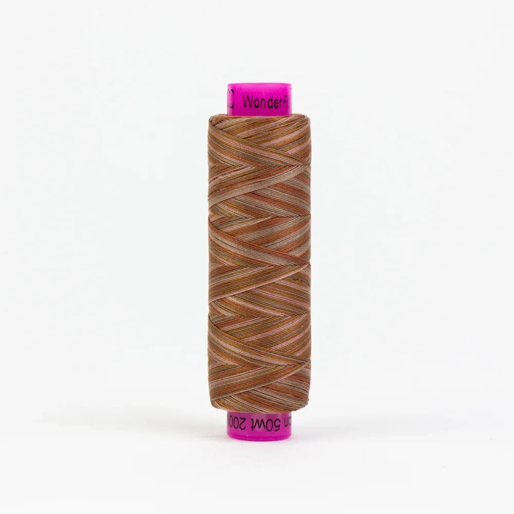 Tutti Clay yarn spool, clay brown with tan and beige cross-hatched stripes