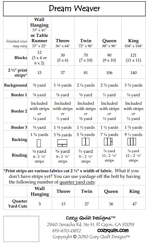 Dream Weaver Strip Club Pattern from Cozy Quilt Designs
