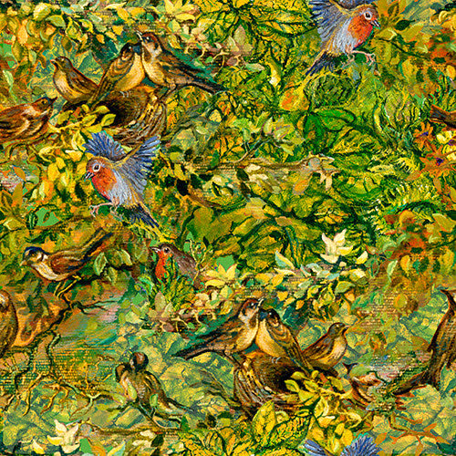 Multi Hidden Birds Power of the Elements by 3 Wishes Fabric 19184-MLT