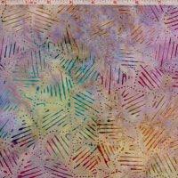 Batik star links fabric, pastel purple, teal, and orange pattern