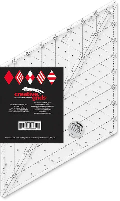 Non-slip 60° diamond ruler with white grid markings and brand label