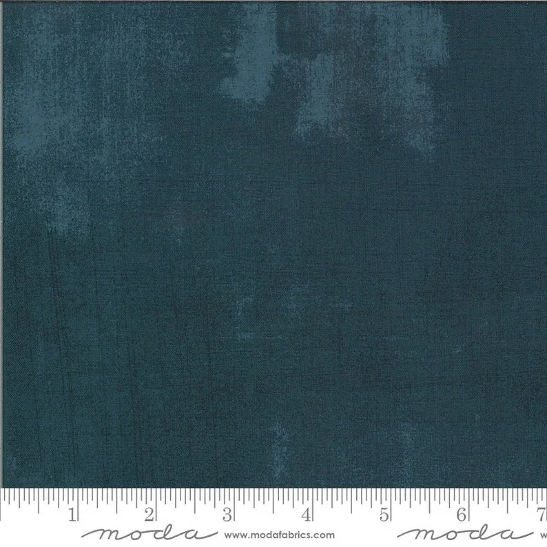 Marionberry pie grunge cotton fabric, dark teal mottled texture