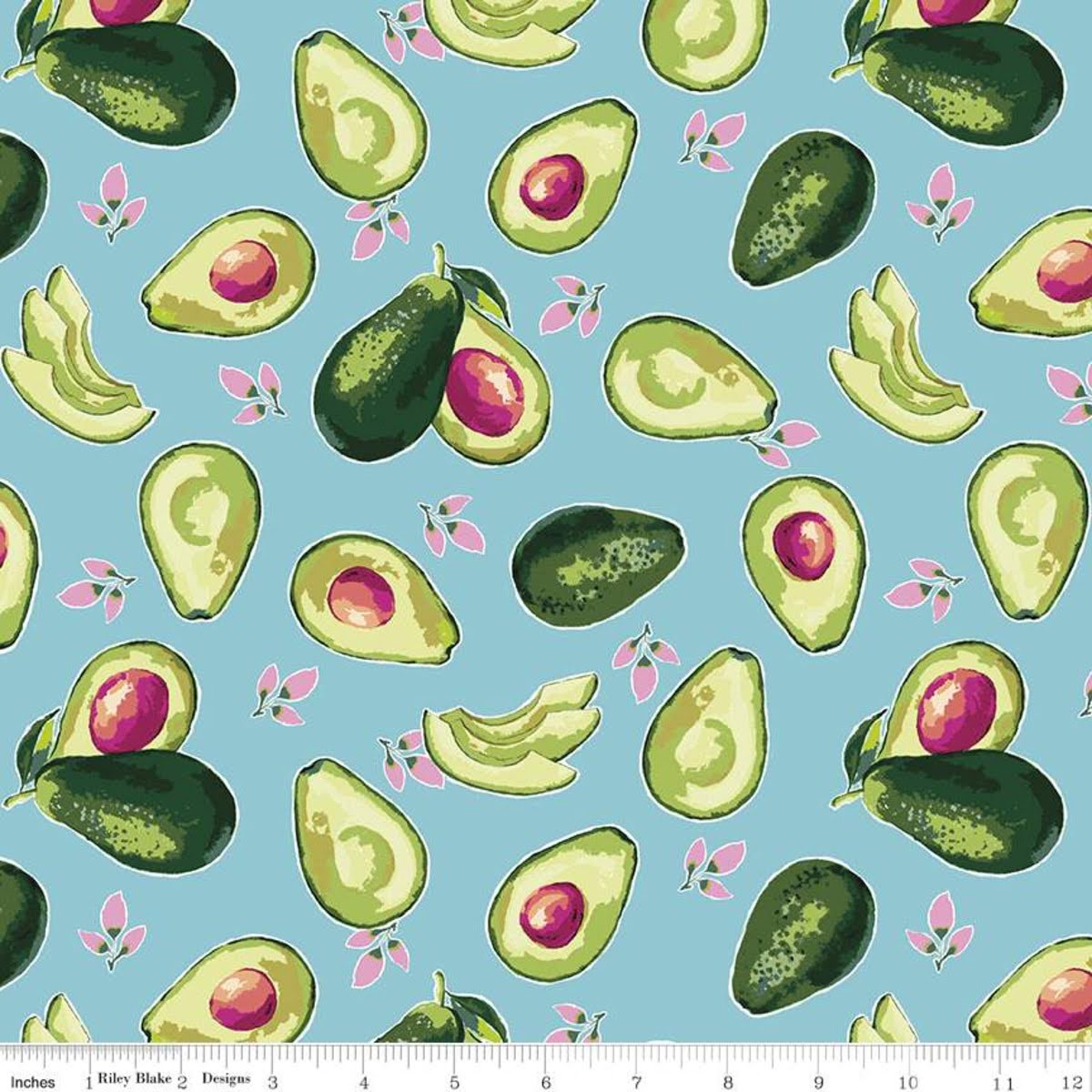 SALE! Lucy June Avocados Aqua from Riley Blake Sold by the Half Yard