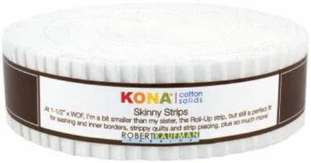 White cotton skinny fabric strip bundle, 1.5in strips, 40-pack