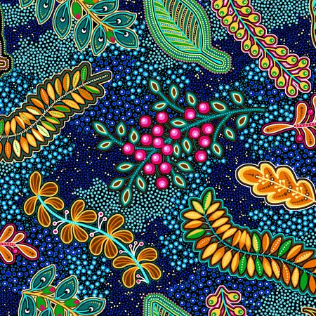 Pannotia Leaves Blue from Oasis Fabrics