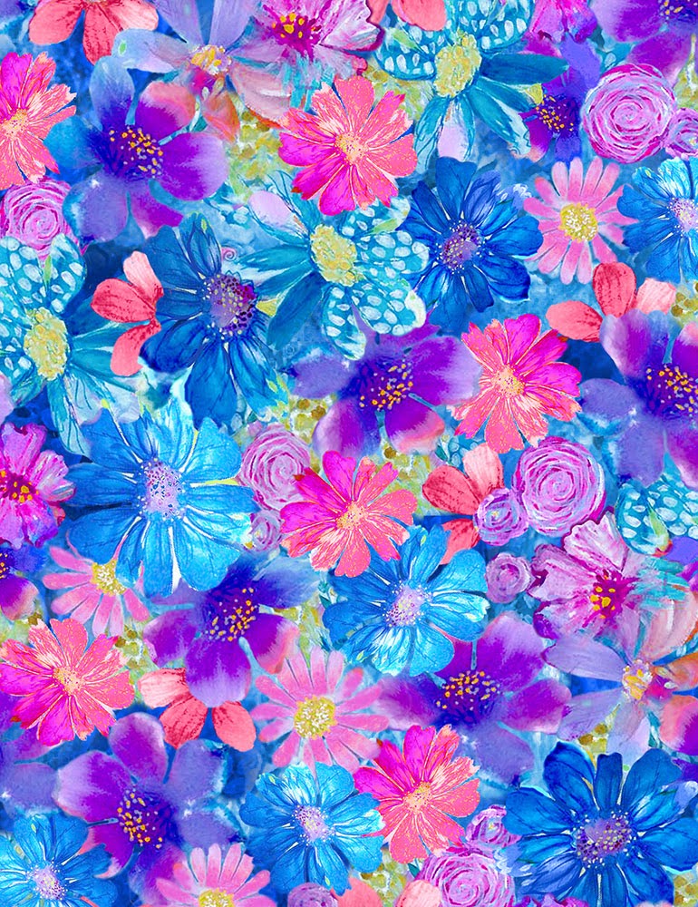 Small Floral Paint Paradise from Timeless Treasures Sold by the Half Yard