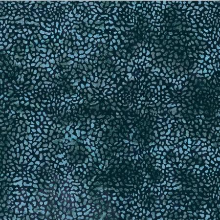 Batik cotton fabric, teal with light speckled irregular dot pattern