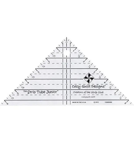 Strip Tube Junior quilting template with printed measurement lines and guide marks