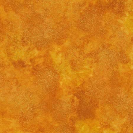 Honey shimmer fabric with metallic speckled texture, warm golden-orange tone