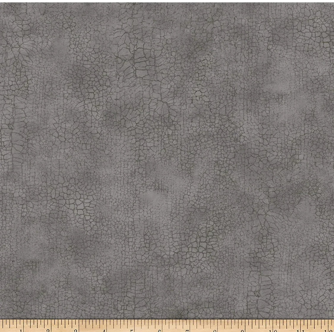 Grey crackle pattern cotton fabric, mottled shadow effect