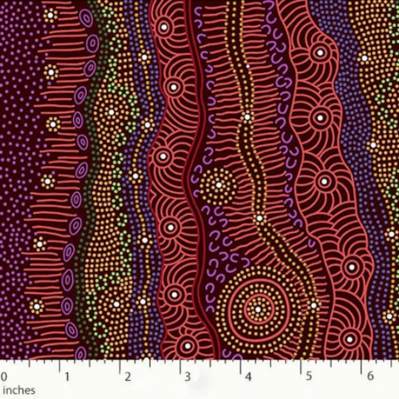 Gathering by the Creek Burgundy by M&S Textiles Australia