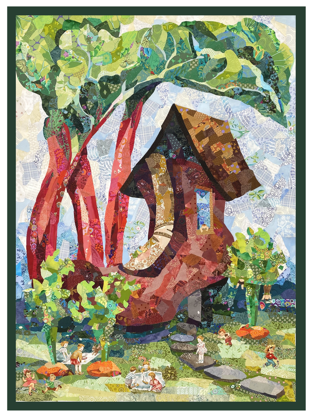 The Little Old Lady Who Lived in a Shoe Collage Pattern by Emily Taylor