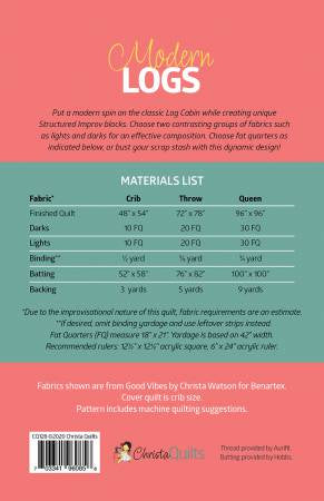 Modern Logs Quilt Pattern