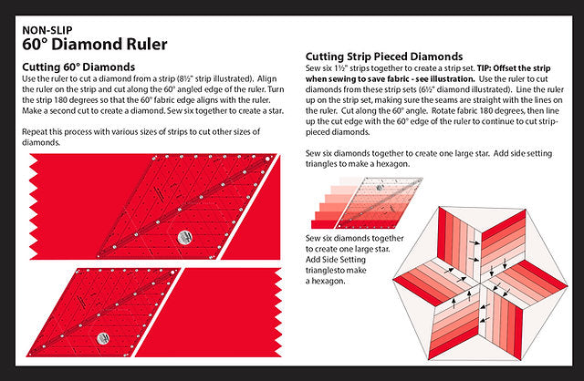 Creative Grids Non-Slip 60° Diamond Ruler - #CGR60DIA Ruler designed by Krista Moser