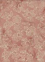 Batik fabric in dusty rose with white floral Moroccan-inspired motifs