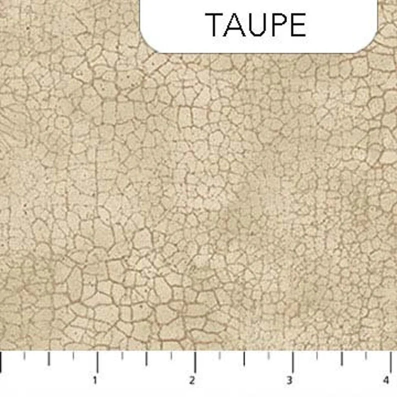 Taupe crackle patterned fabric swatch with fine network texture