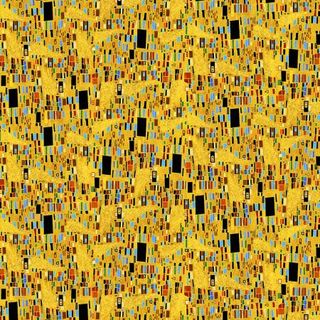 last chance one yard cut Cleo Gold Bejeweled Golden Geo by Chong-A Hwang Collection for Timeless Treasures Sold by the Half Yard