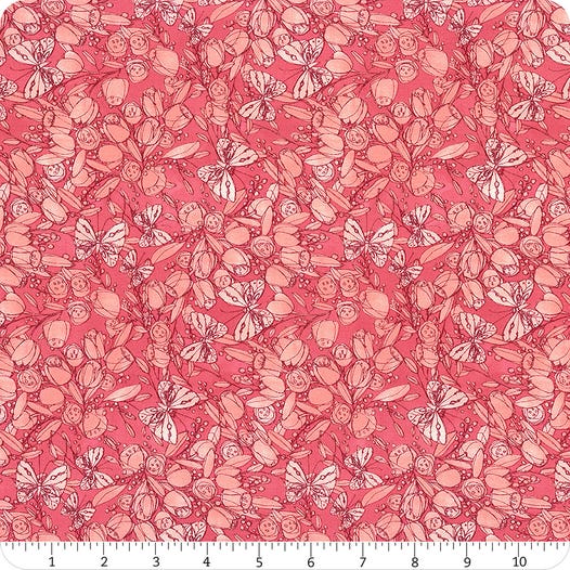 Tulip Tango Tulip Love Butterfly from Moda Fabrics Sold by the Half Yard