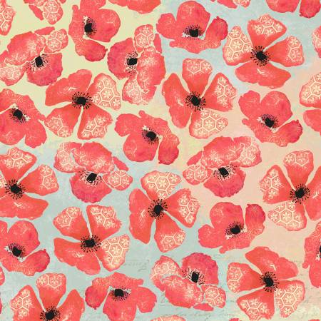 Poppy Multi WIDE BACK 108 inches Wide from Windham Fabrics Sold by the Half Yard
