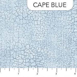 Crackle pattern fabric swatch in blue
