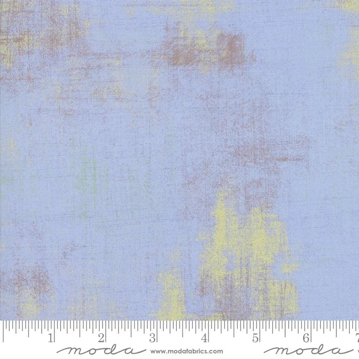 Grunge fabric yardage, mottled blue with speckled yellow highlights