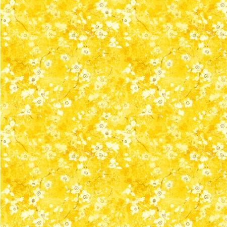 Last Chance One Yard Cut Yellow Flower Branches (Sunny Delight) by Michael Miller