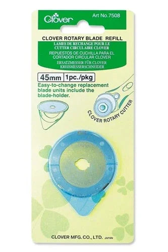 Clover 45mm rotary blade refill, 1 piece, blue blade housing