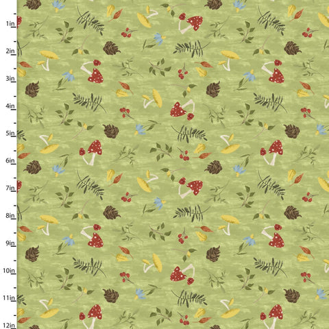 15" remnant You Light My Way Gnome - Green Nature Toss by 3 Wishes Fabric
