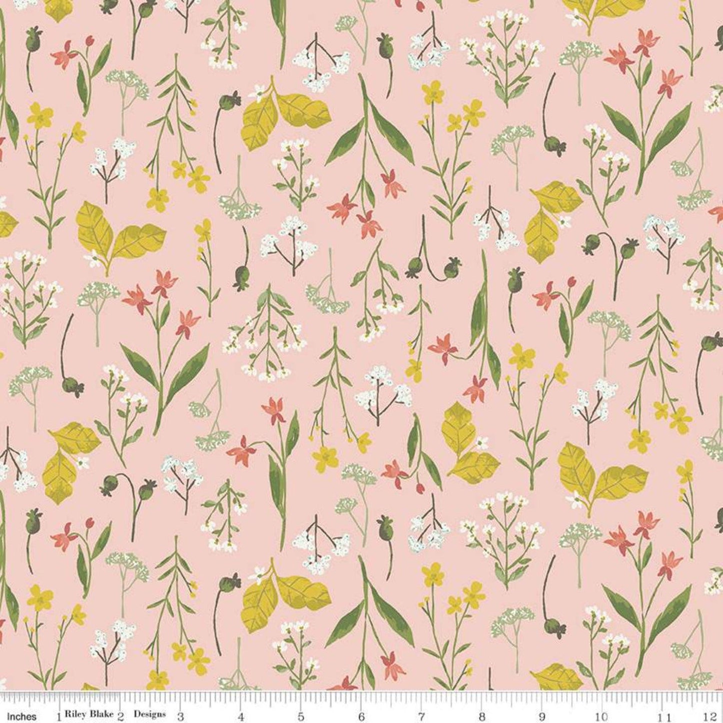 SALE! Tea with Bea Sprigs Blush from Riley Blake Sold by the Half Yard