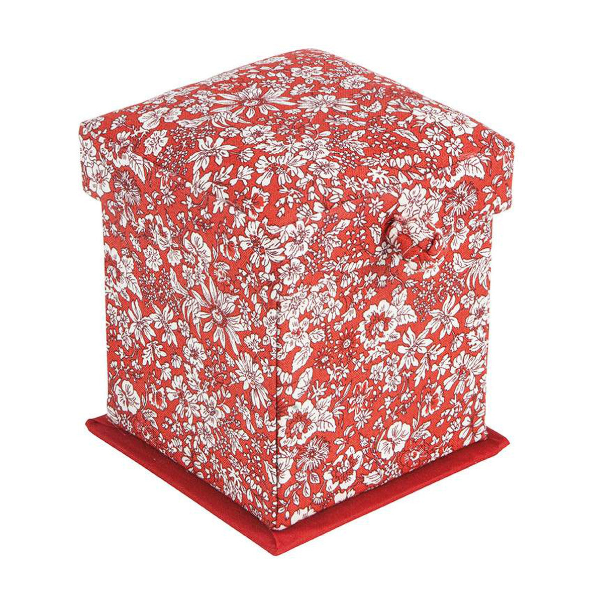 Liberty Fabrics Fabric Victorian Style Sewing Box Emily Silhouette Flower (Red) #04775719F-BOX