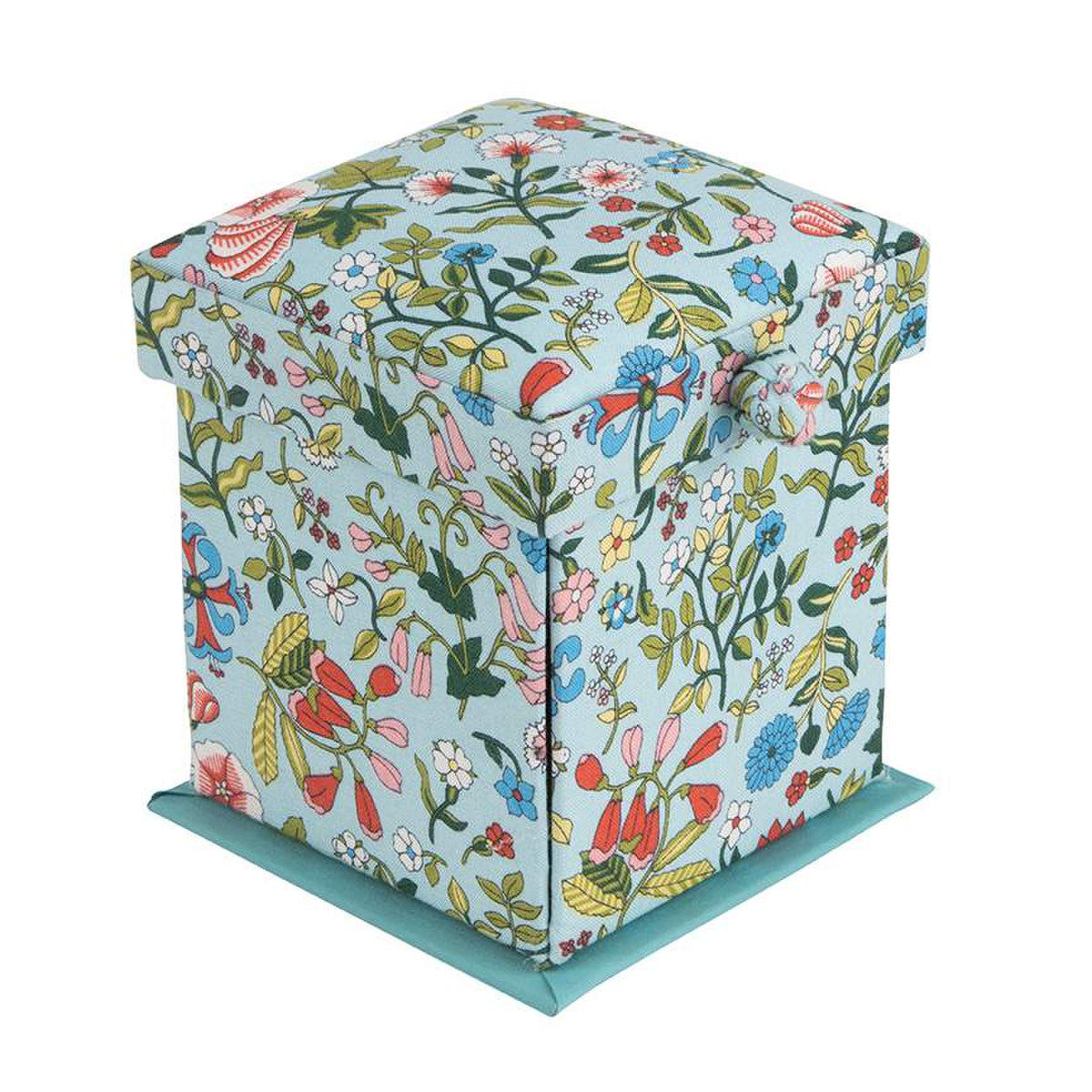 Liberty Fabrics Fabric Victorian Style Sewing Box Emily Silhouette Flower (Blue) #04775954A-BOX