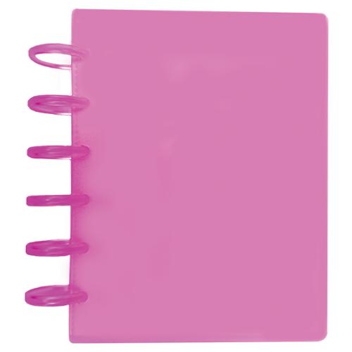 Pink discbound storage binder with ring mechanism and cover