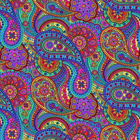 Paisley Paradise 108 Backing Multi Large Paisley 108in Wideback # 1181W-123 from Henry Glass Sold by the Half Yard