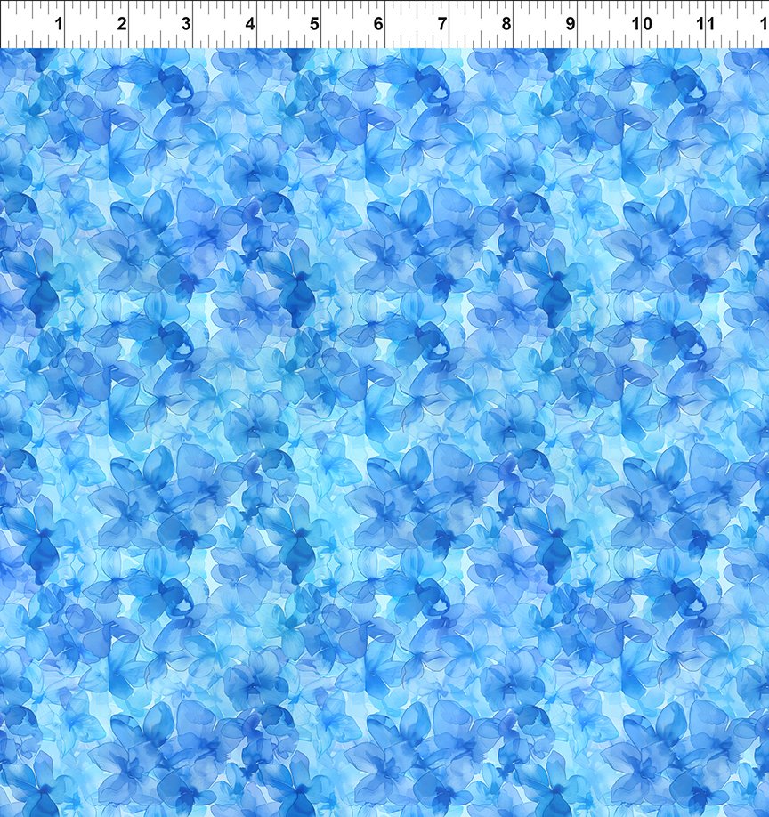 Blooming Day & Night Blue Hydrangea 14BDN-1 by Jason Yenter from In The Beginning Fabrics