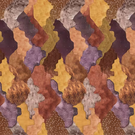 Magical Desert Butterscotch Mountainscape 13 Inch repeat # 2078-48 by Mayo Moreno for Henry Glass