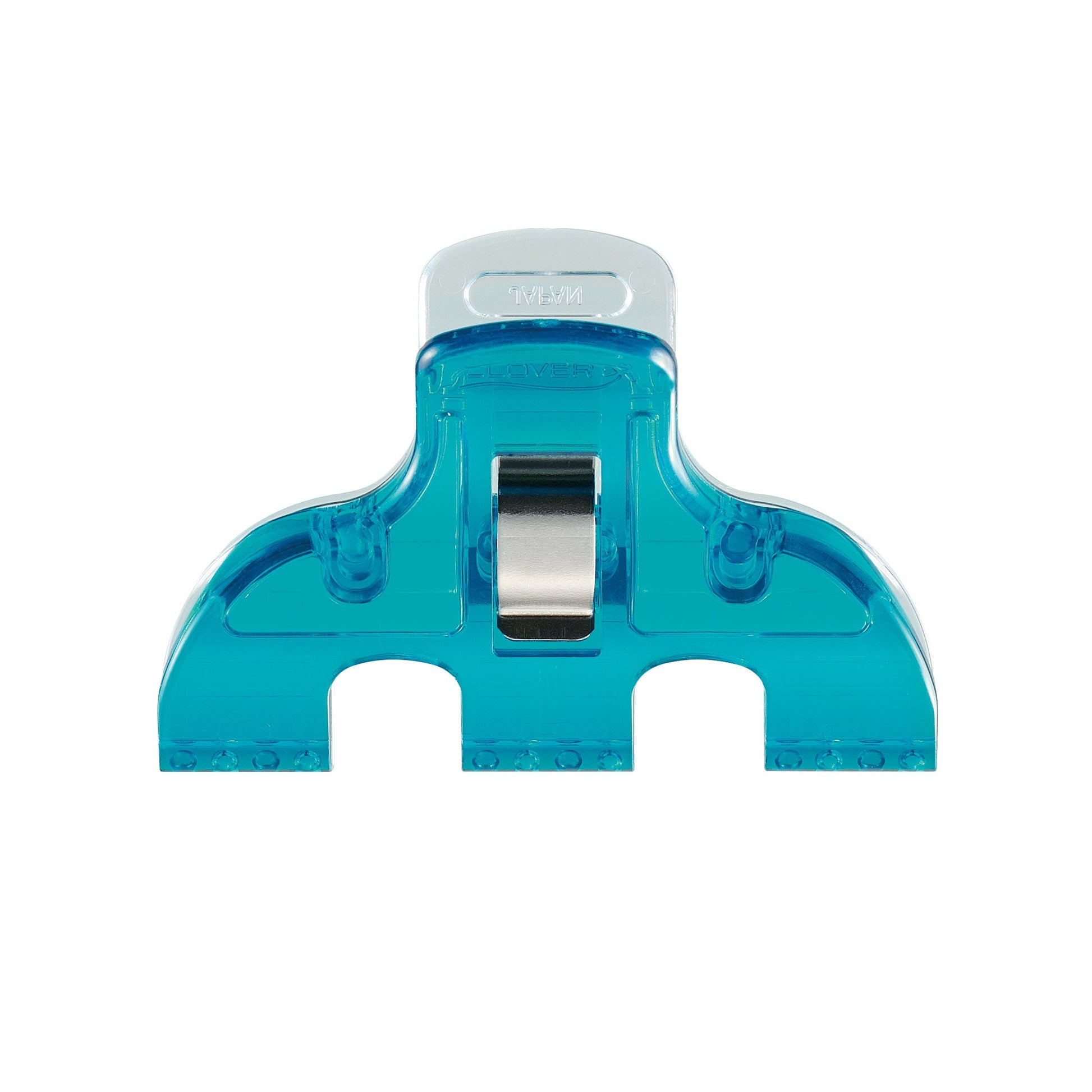 Triple wide Wonder Clip in teal and clear plastic, Clover